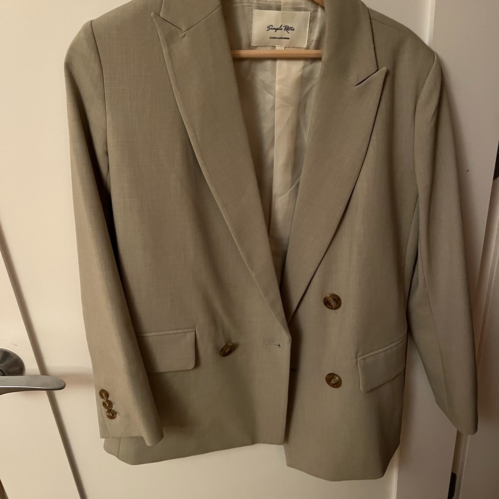 Women’s Simple Retro pistachio green blazer